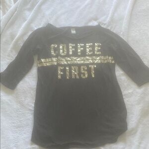 PINK Victoria's Secret Black Top with Gold Lettering